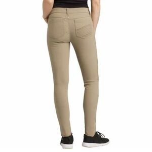 Brenna Fitted Mid Rise Skinny Moto Stretch Pants in Khaki Size 10